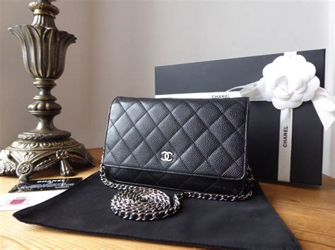 chanel wallet on chain black silver|chanel woc online shop.